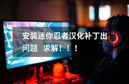 安装迷你忍者汉化补丁出问题 求解!!!-第1张-游戏信息-龙启网