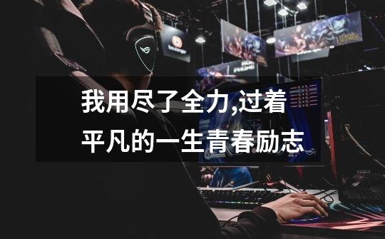 我用尽了全力,过着平凡的一生青春励志-第1张-游戏信息-龙启网