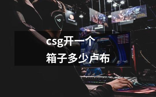 csg开一个箱子多少卢布-第1张-游戏信息-龙启网