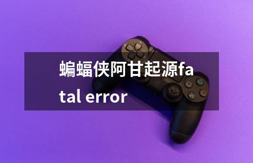 蝙蝠侠阿甘起源fatal error-第1张-游戏信息-龙启网