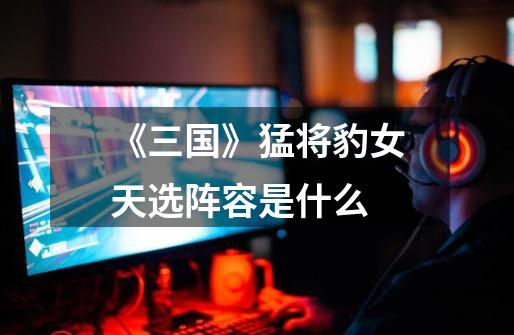 《三国》猛将豹女天选阵容是什么-第1张-游戏信息-龙启网