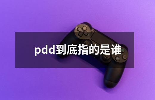 pdd到底指的是谁-第1张-游戏信息-龙启网