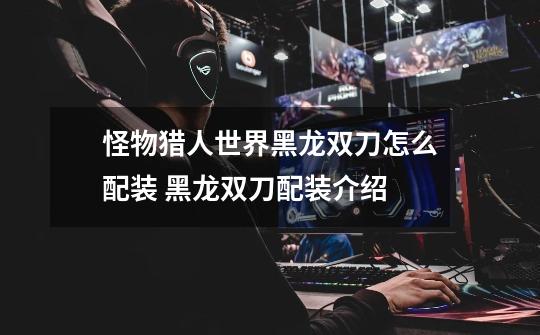 怪物猎人世界黑龙双刀怎么配装 黑龙双刀配装介绍-第1张-游戏信息-龙启网