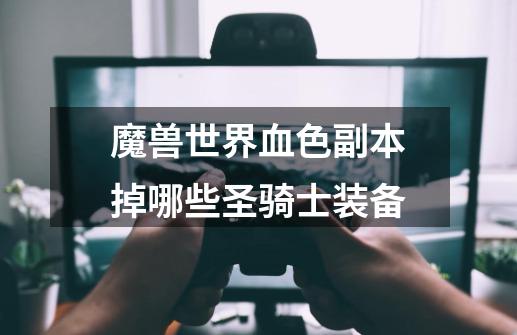 魔兽世界血色副本掉哪些圣骑士装备-第1张-游戏信息-龙启网