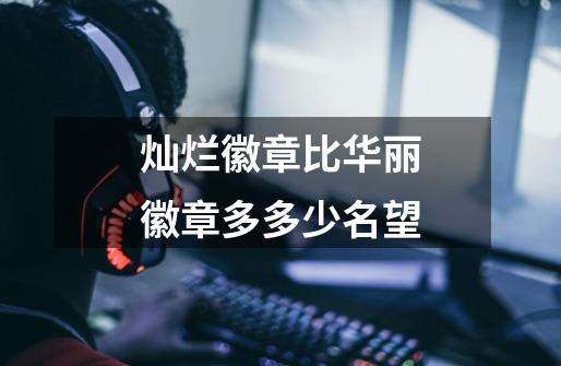 灿烂徽章比华丽徽章多多少名望-第1张-游戏信息-龙启网