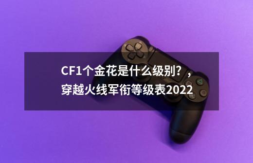CF1个金花是什么级别?,穿越火线军衔等级表2022-第1张-游戏信息-龙启网