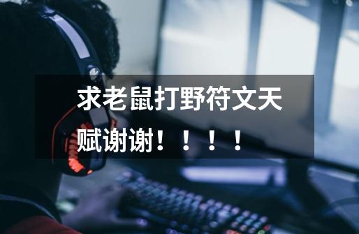 求老鼠打野符文天赋谢谢!!!!-第1张-游戏信息-龙启网