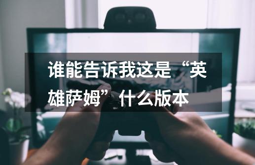 谁能告诉我这是“英雄萨姆”什么版本-第1张-游戏信息-龙启网