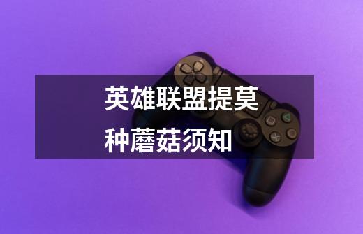 英雄联盟提莫种蘑菇须知-第1张-游戏信息-龙启网