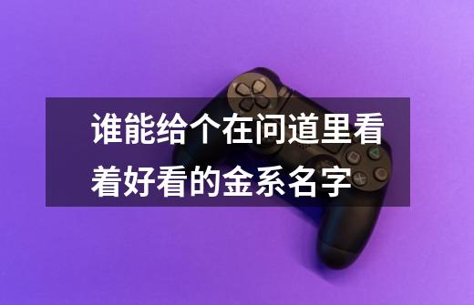 谁能给个在问道里看着好看的金系名字-第1张-游戏信息-龙启网