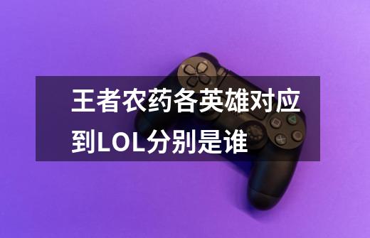 王者农药各英雄对应到LOL分别是谁-第1张-游戏信息-龙启网
