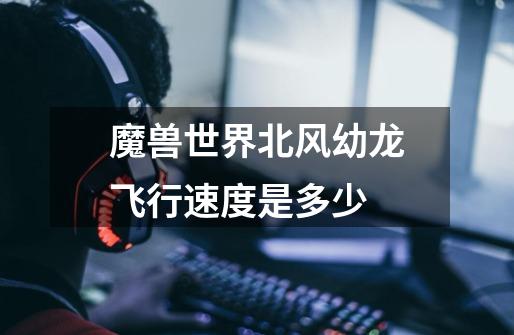 魔兽世界北风幼龙飞行速度是多少-第1张-游戏信息-龙启网