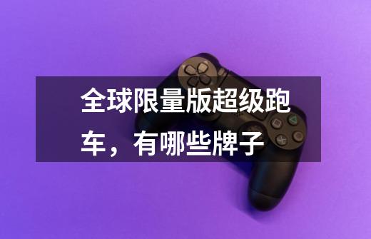 全球限量版超级跑车，有哪些牌子-第1张-游戏信息-龙启网