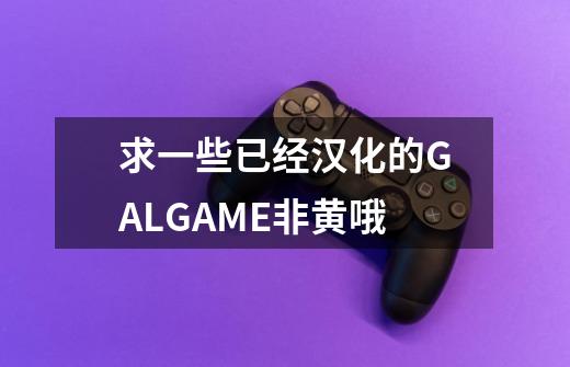 求一些已经汉化的GALGAME非黄哦-第1张-游戏信息-龙启网