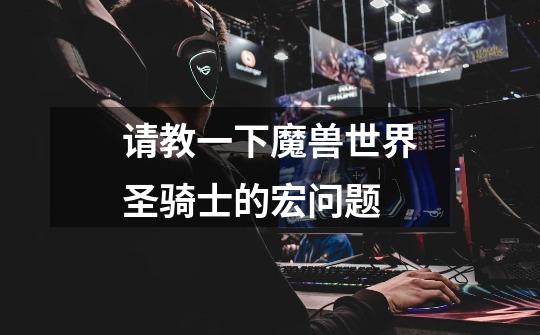 请教一下魔兽世界圣骑士的宏问题-第1张-游戏信息-龙启网