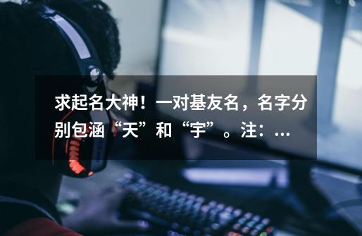 求起名大神！一对基友名，名字分别包涵“天”和“宇”。注：别搞成情侣名-第1张-游戏信息-龙启网