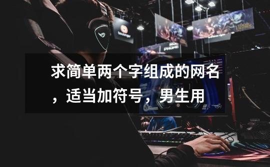 求简单两个字组成的网名，适当加符号，男生用-第1张-游戏信息-龙启网