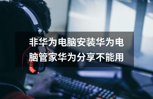 非华为电脑安装华为电脑管家华为分享不能用-第1张-游戏信息-龙启网