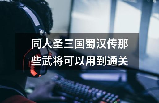 同人圣三国蜀汉传那些武将可以用到通关-第1张-游戏信息-龙启网