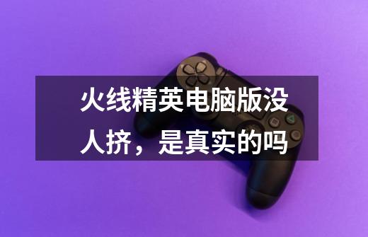 火线精英电脑版没人挤，是真实的吗-第1张-游戏信息-龙启网