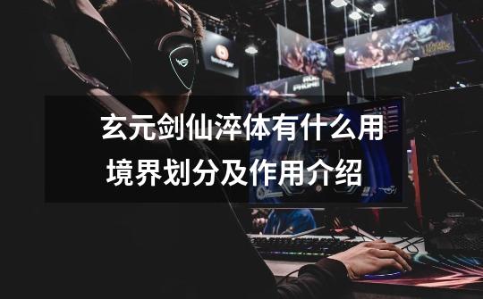 玄元剑仙淬体有什么用 境界划分及作用介绍-第1张-游戏信息-龙启网