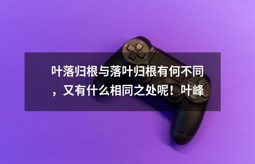 叶落归根与落叶归根有何不同,又有什么相同之处呢!叶峰-第1张-游戏信息-龙启网