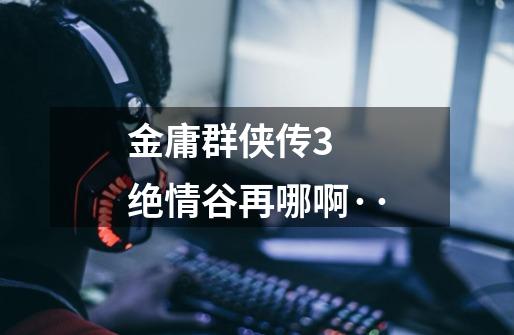 金庸群侠传3  绝情谷再哪啊··-第1张-游戏信息-龙启网