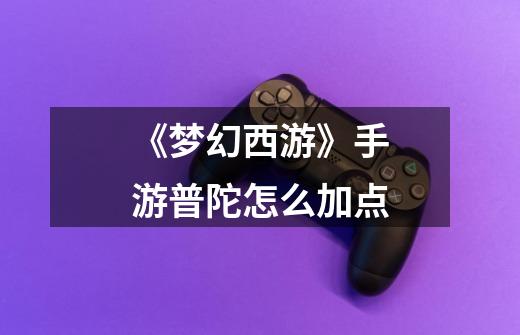 《梦幻西游》手游普陀怎么加点-第1张-游戏信息-龙启网
