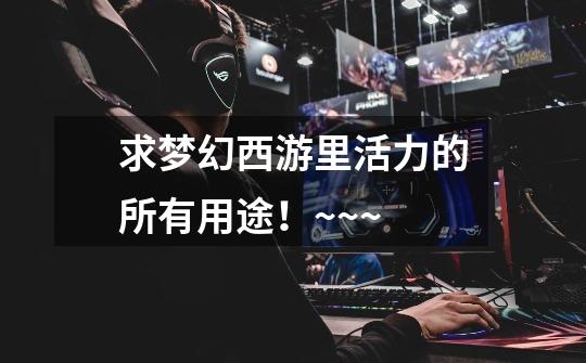 求梦幻西游里活力的所有用途！~~~-第1张-游戏信息-龙启网