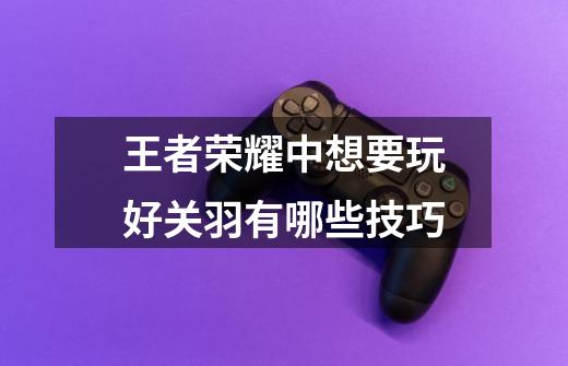 王者荣耀中想要玩好关羽有哪些技巧-第1张-游戏信息-龙启网