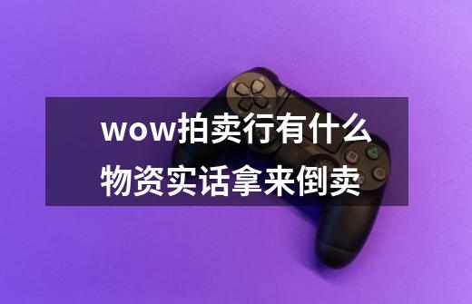 wow拍卖行有什么物资实话拿来倒卖-第1张-游戏信息-龙启网