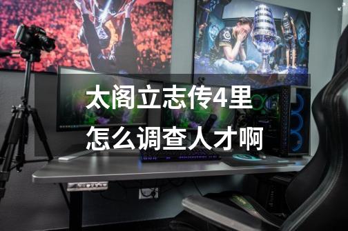 太阁立志传4里怎么调查人才啊-第1张-游戏信息-龙启网