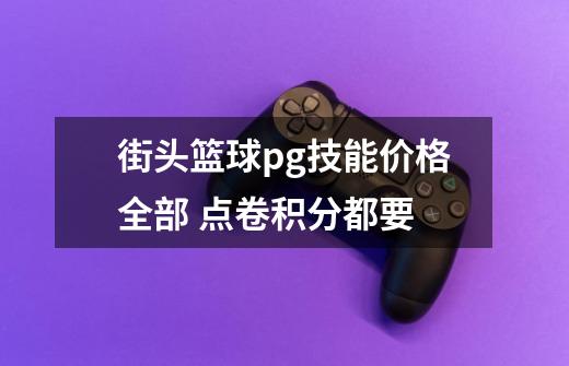 街头篮球pg技能价格全部 点卷积分都要-第1张-游戏信息-龙启网