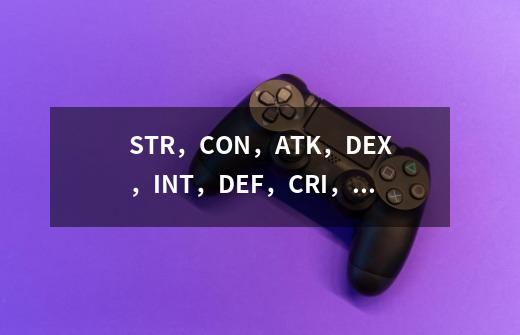 STR，CON，ATK，DEX，INT，DEF，CRI，HIT分别是什么意思-第1张-游戏信息-龙启网