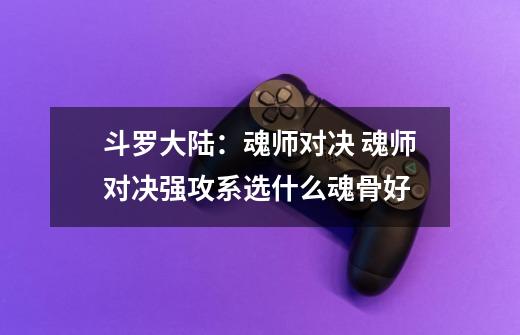 斗罗大陆:魂师对决 魂师对决强攻系选什么魂骨好-第1张-游戏信息-龙启网