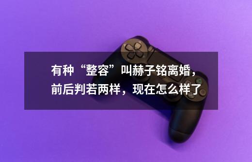 有种“整容”叫赫子铭离婚,前后判若两样,现在怎么样了-第1张-游戏信息-龙启网