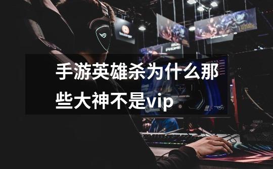 手游英雄杀为什么那些大神不是vip-第1张-游戏信息-龙启网