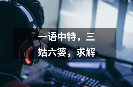 一语中特，三姑六婆，求解-第1张-游戏信息-龙启网