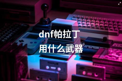 dnf帕拉丁用什么武器-第1张-游戏信息-龙启网