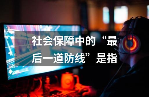 社会保障中的“最后一道防线”是指-第1张-游戏信息-龙启网