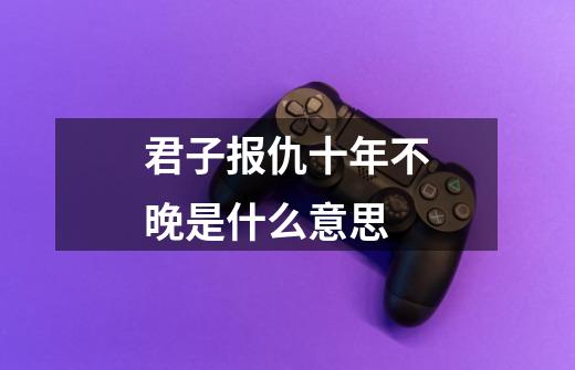 君子报仇十年不晚是什么意思-第1张-游戏信息-龙启网