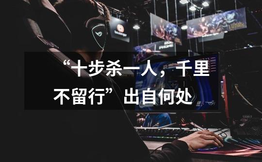 “十步杀一人，千里不留行”出自何处-第1张-游戏信息-龙启网