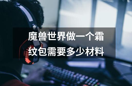魔兽世界做一个霜纹包需要多少材料-第1张-游戏信息-龙启网