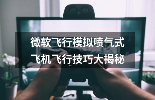 微软飞行模拟喷气式飞机飞行技巧大揭秘-第1张-游戏信息-龙启网