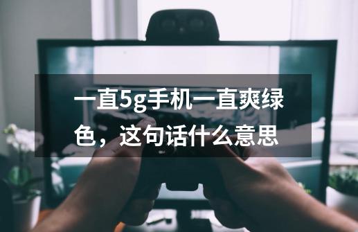一直5g手机一直爽绿色,这句话什么意思-第1张-游戏信息-龙启网