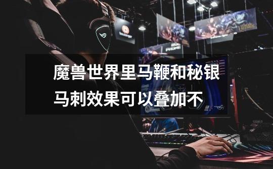 魔兽世界里马鞭和秘银马刺效果可以叠加不-第1张-游戏信息-龙启网