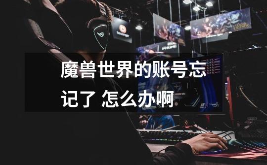 魔兽世界的账号忘记了 怎么办啊-第1张-游戏信息-龙启网