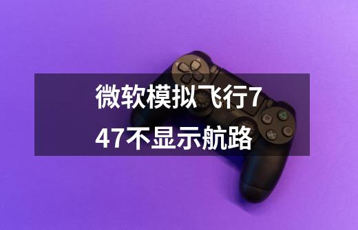 微软模拟飞行747不显示航路-第1张-游戏信息-龙启网