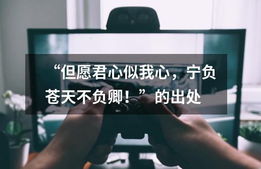 “但愿君心似我心,宁负苍天不负卿!”的出处-第1张-游戏信息-龙启网