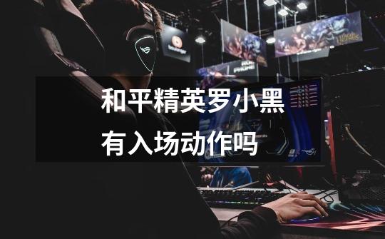 和平精英罗小黑有入场动作吗-第1张-游戏信息-龙启网